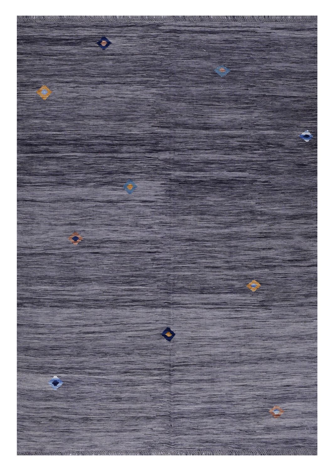 Grijs Tapijt Laagpolig Handgeweven Wollen Vloerkleed - Omid Afghan Modern Kelim 246x170