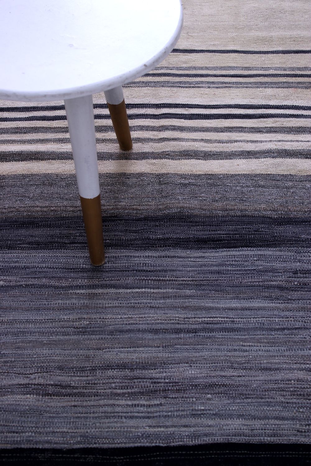 Grijs Tapijt Laagpolig Handgeweven Wollen Vloerkleed - Omid Afghan Modern Kelim 148x99