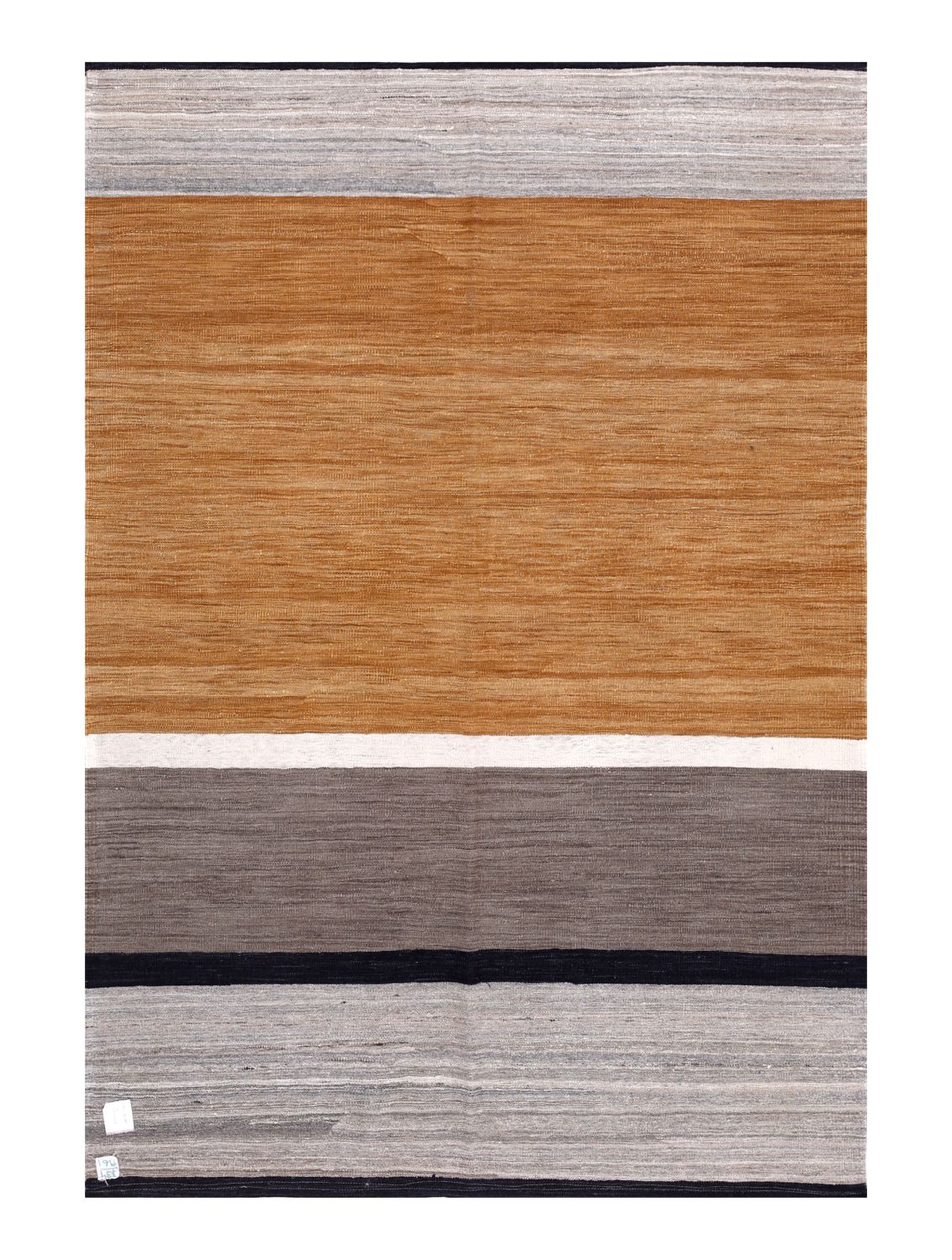 Oranje Tapijt Laagpolig Handgeweven Wollen Vloerkleed - Omid Afghan Modern Kelim 222x147