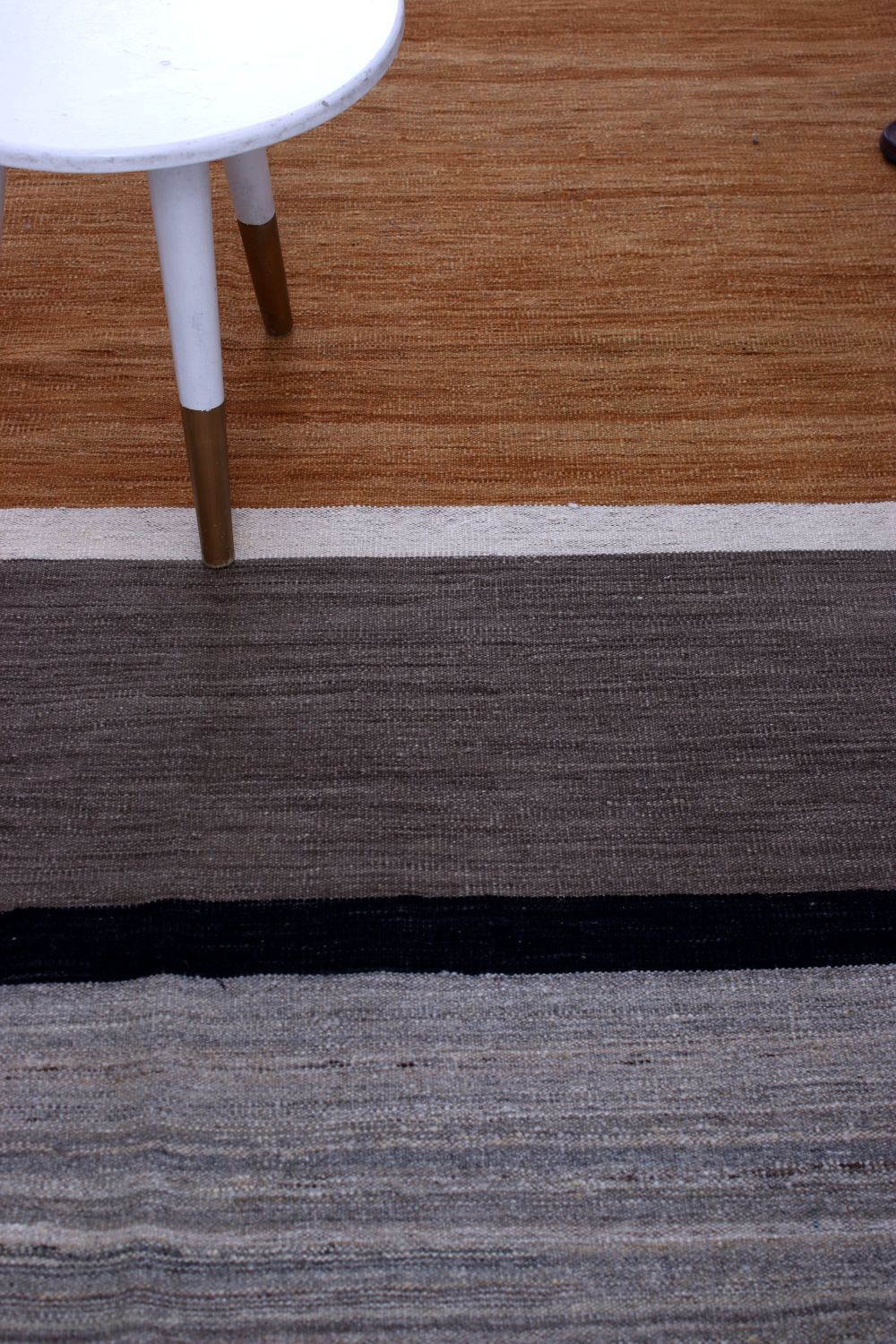 Oranje Tapijt Laagpolig Handgeweven Wollen Vloerkleed - Omid Afghan Modern Kelim 222x147