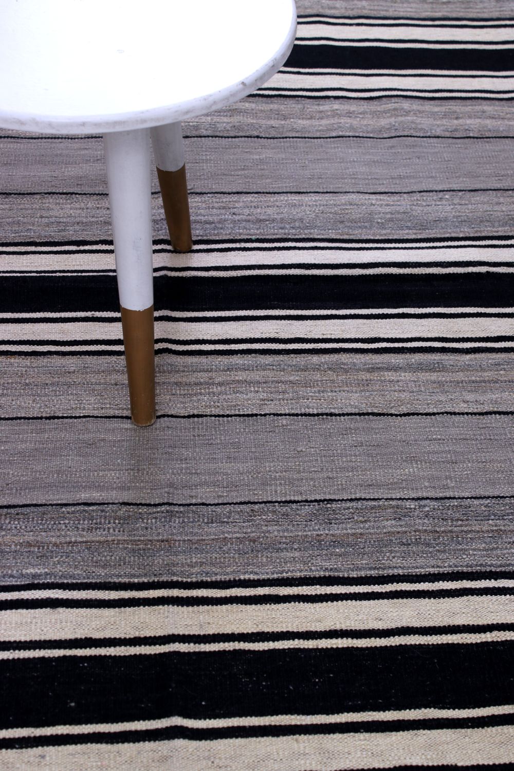 Grijs Tapijt Laagpolig Handgeweven Wollen Vloerkleed - Omid Afghan Modern Kelim 201x117