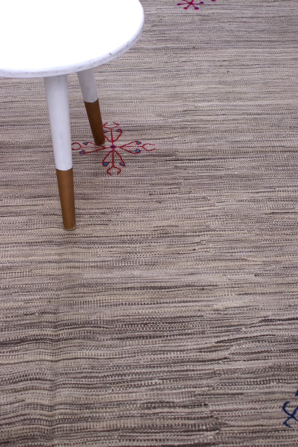 Grijs Tapijt Laagpolig Handgeweven Wollen Vloerkleed - Omid Afghan Modern Kelim 240x157