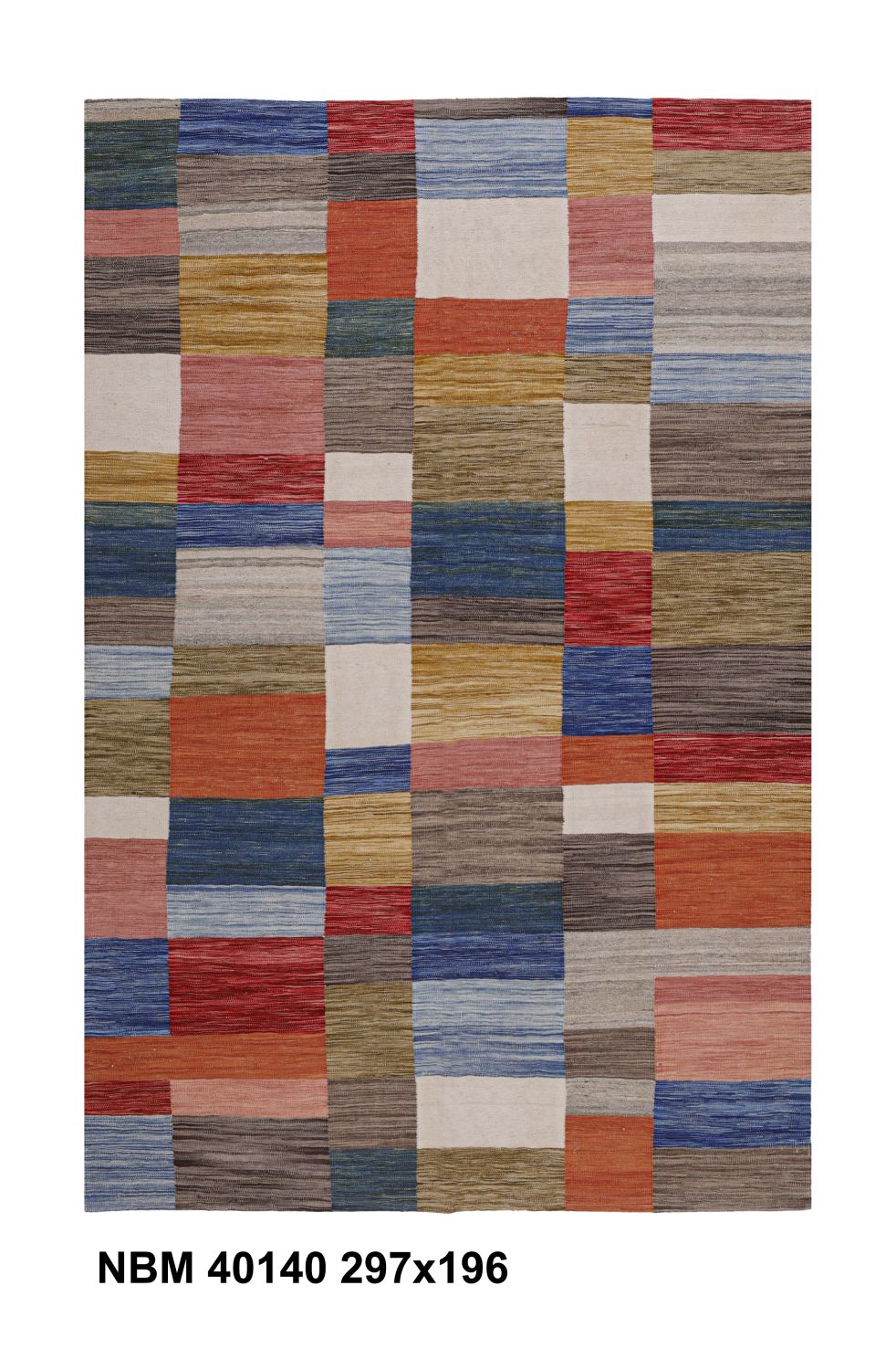 Kleurrijk Tapijt Laagpolig Handgeweven Wollen Vloerkleed - Omid Afghan Modern Kelim 297x196