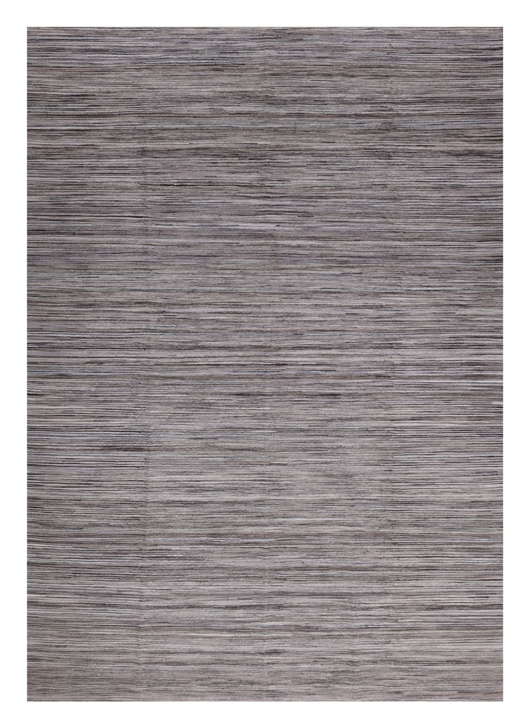 Grijs Tapijt Laagpolig Handgeweven Wollen Vloerkleed - Omid Afghan Modern Kelim 296x204