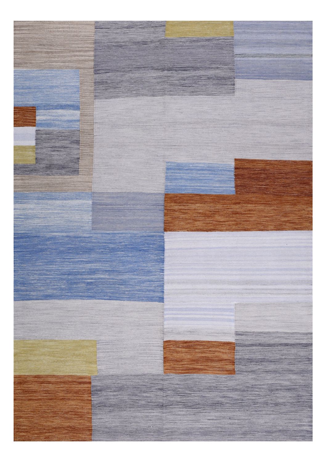 Kleurrijk Tapijt Laagpolig Handgeweven Wollen Vloerkleed - Omid Afghan Modern Kelim 294x204