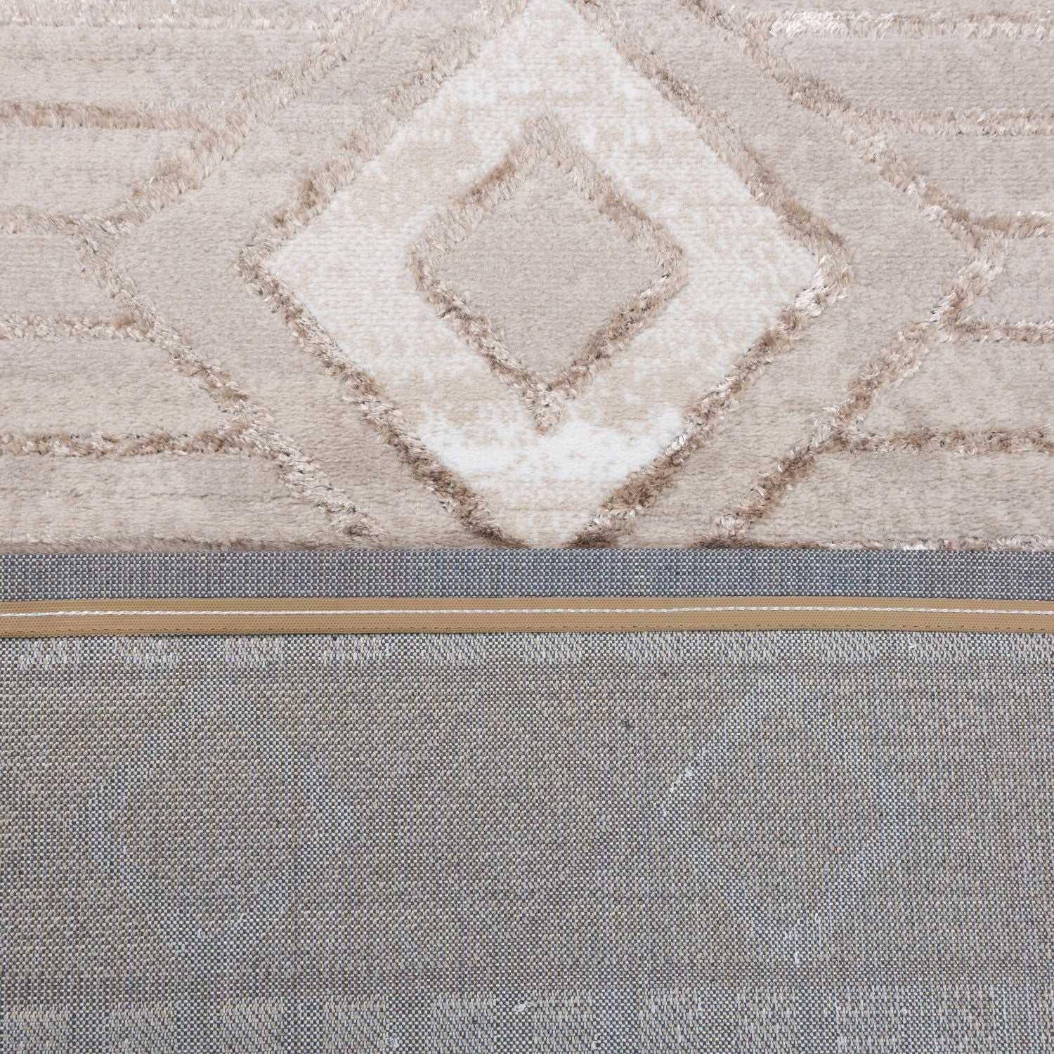 Beige Tapijt Laagpolig Vloerkleed Omid Marbella