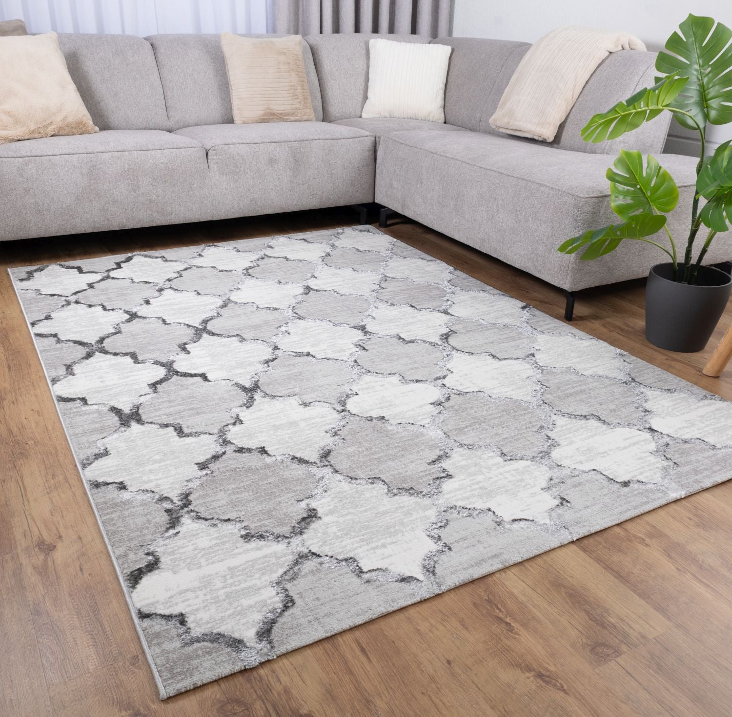 Grijs Tapijt Laagpolig Vloerkleed Omid Marbella