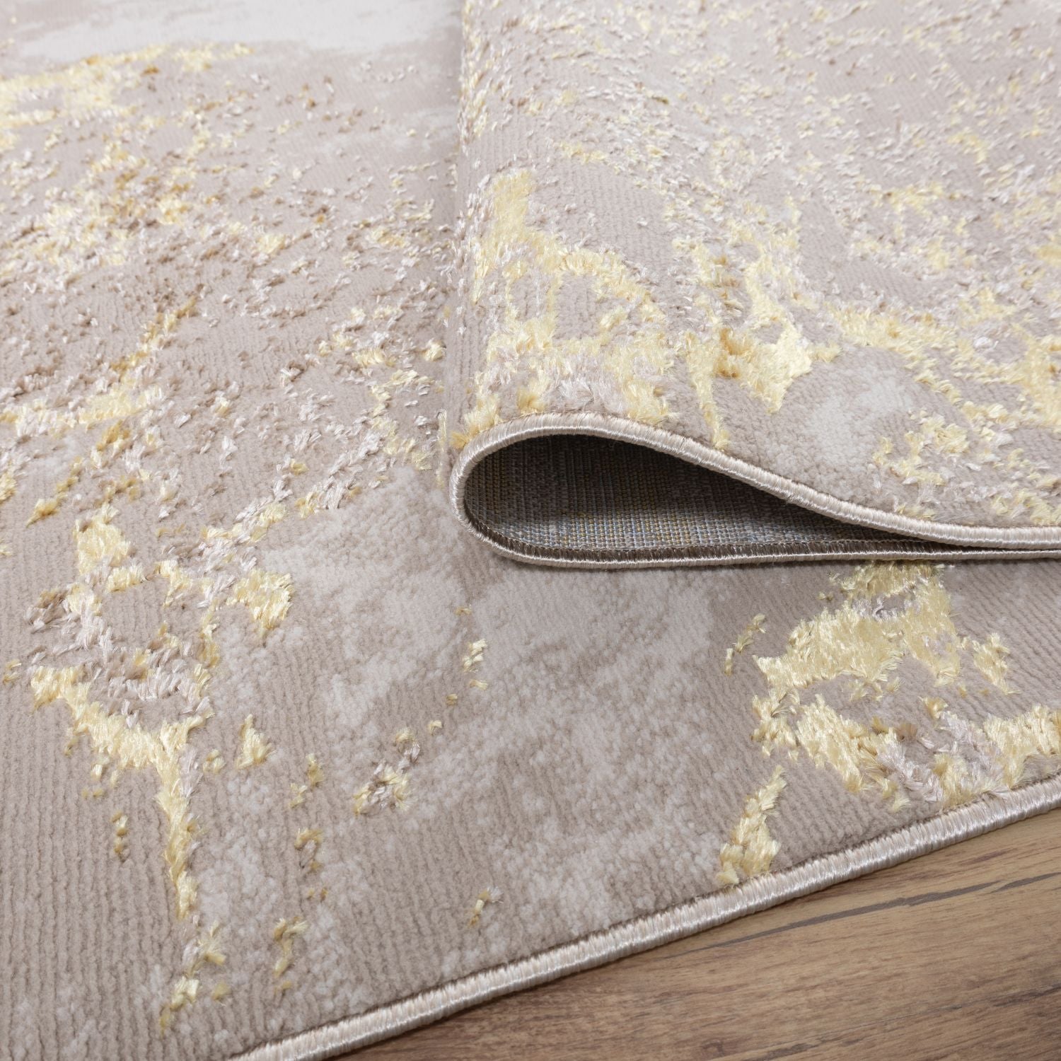 Beige Tapijt Laagpolig Vloerkleed Omid Marbella