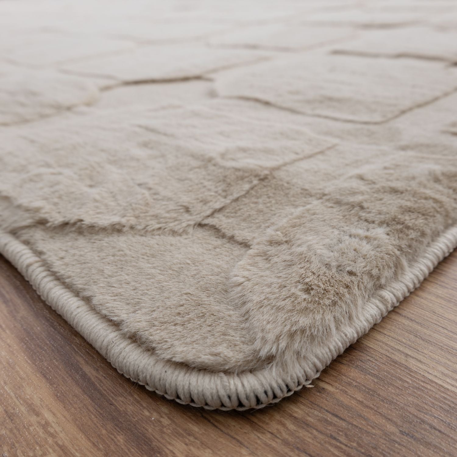 Beige Tapijt Laagpolig Vloerkleed Omid Soft Japandi