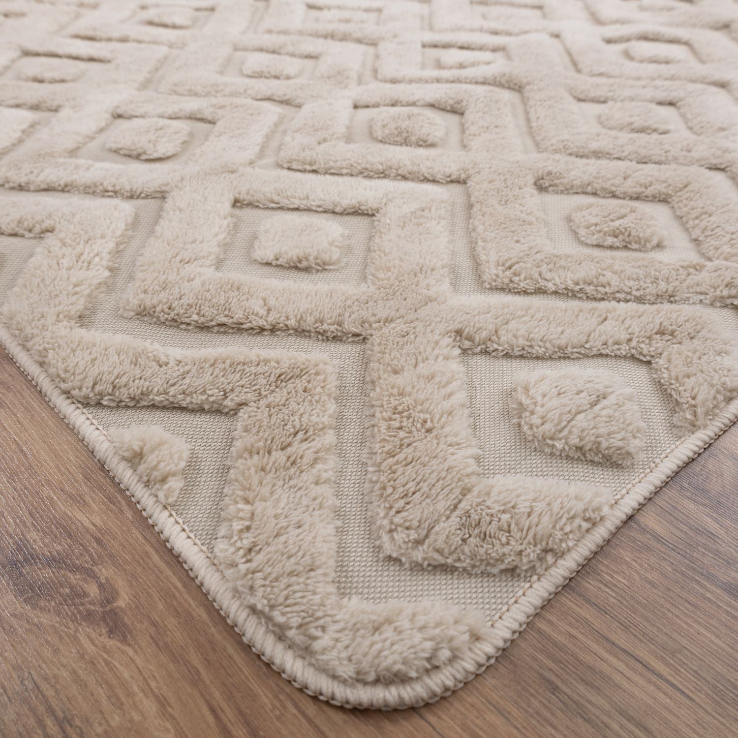 Beige Tapijt Laagpolig Vloerkleed Omid Wasbaar Japondi - Omid Carpets