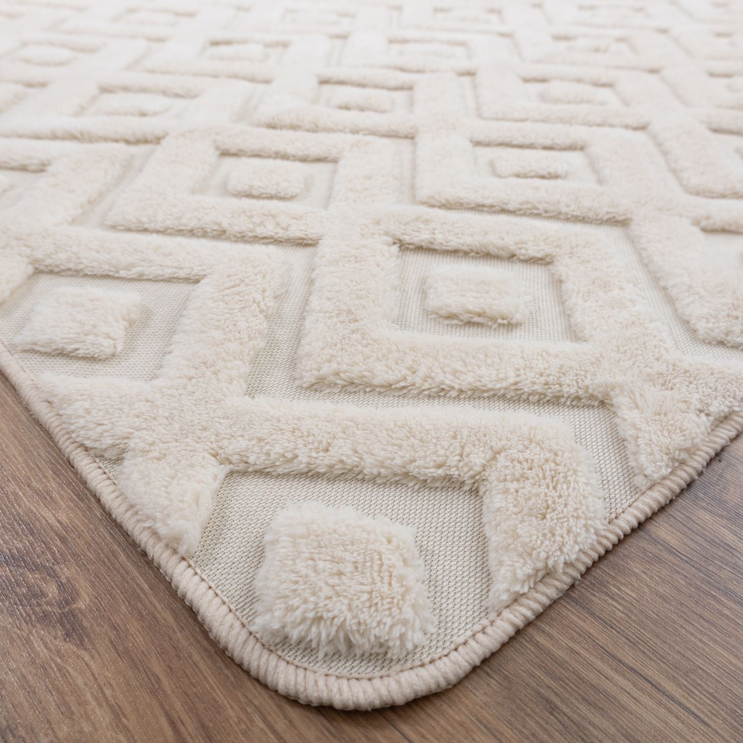 Créme Tapijt Laagpolig Vloerkleed Omid Wasbaar Japondi - Omid Carpets