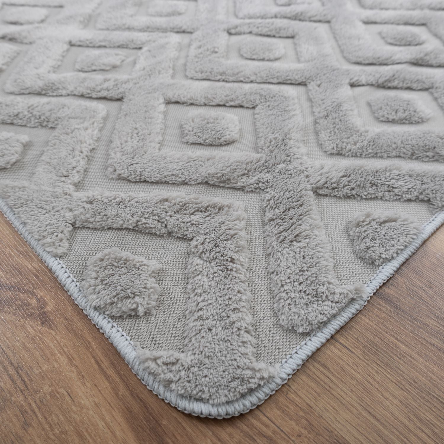 Zilver Tapijt Laagpolig Vloerkleed Omid Wasbaar Japondi - Omid Carpets