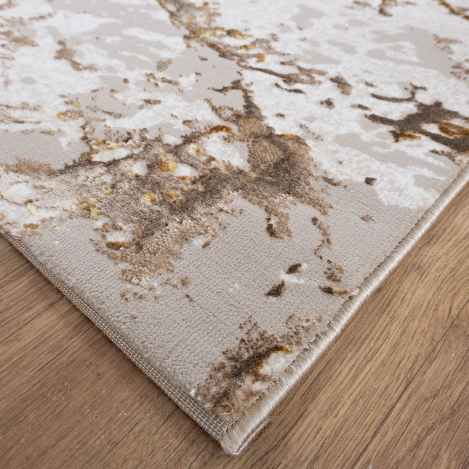 Beige Tapijt Laagpolig Vloerkleed Omid Premium Marble