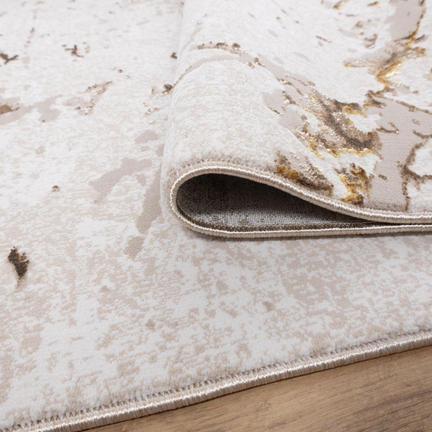 Beige Tapijt Laagpolig Vloerkleed Omid Premium Marble