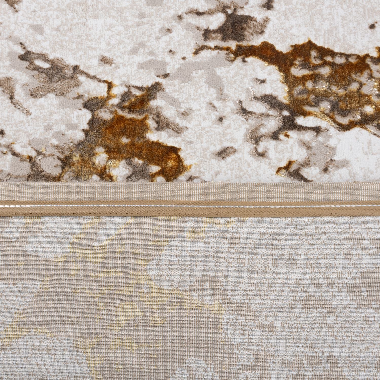 Beige Tapijt Laagpolig Vloerkleed Omid Premium Marble