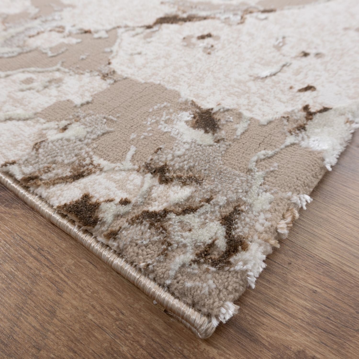 Beige Tapijt Laagpolig Vloerkleed Omid Premium Marble