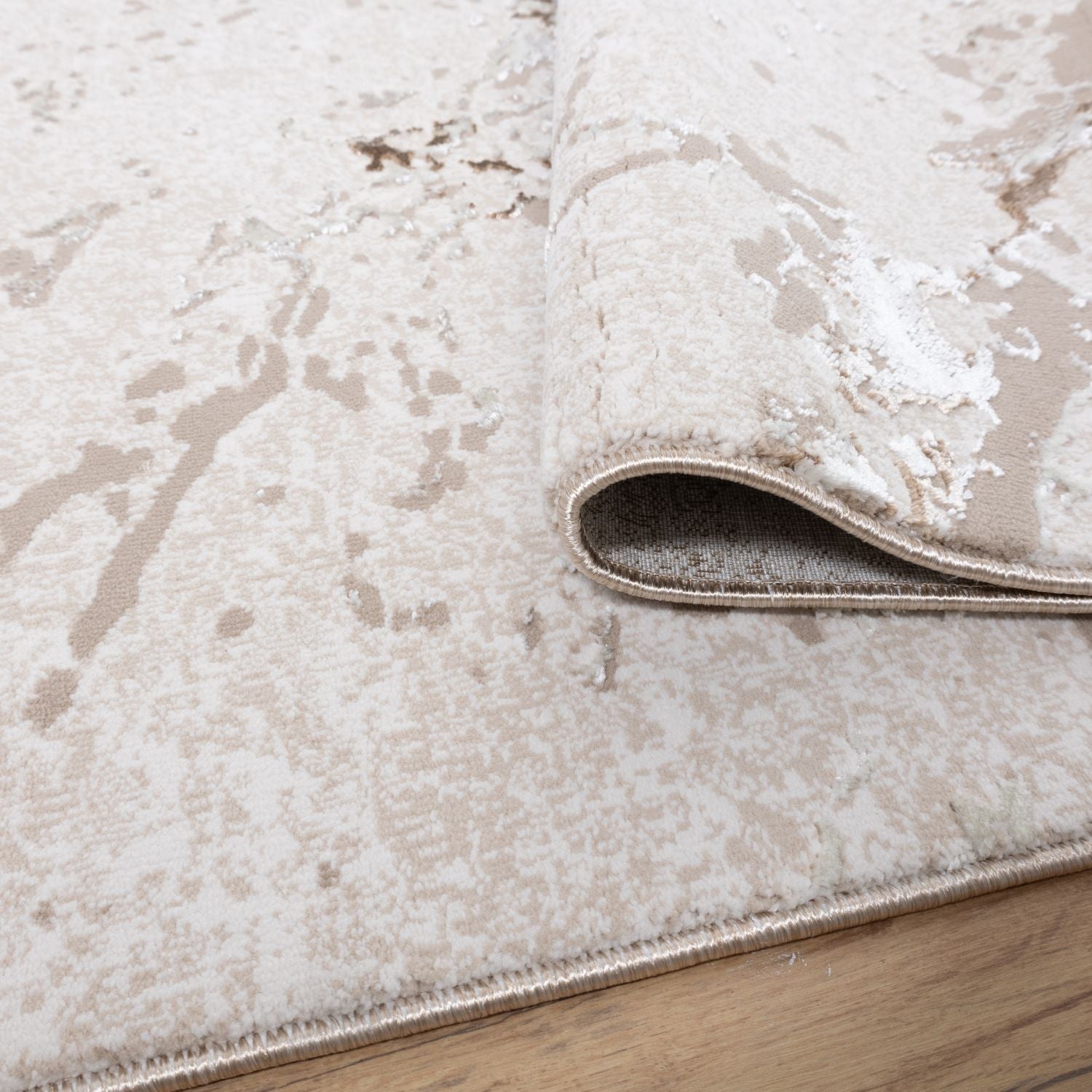 Beige Tapijt Laagpolig Vloerkleed Omid Premium Marble