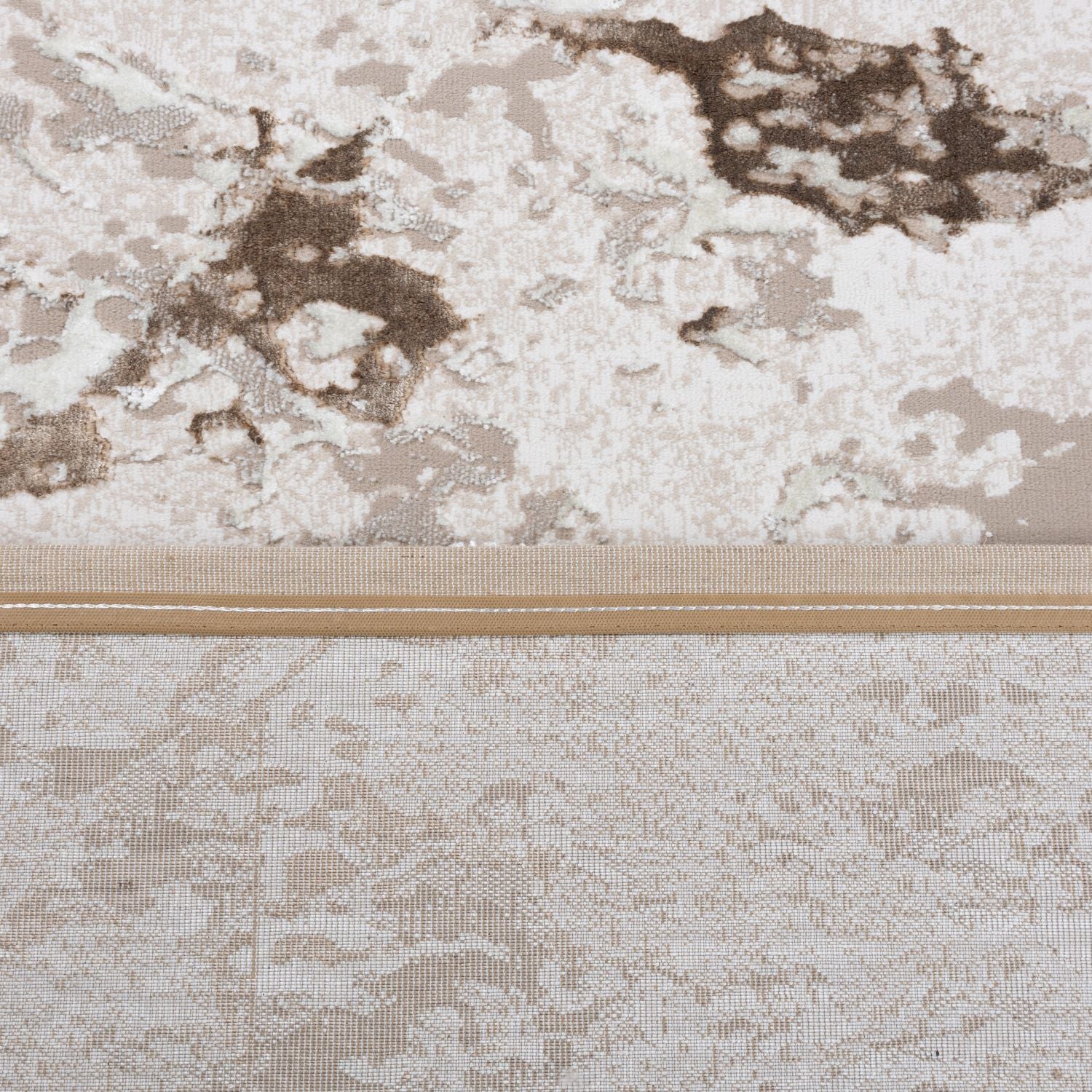 Beige Tapijt Laagpolig Vloerkleed Omid Premium Marble