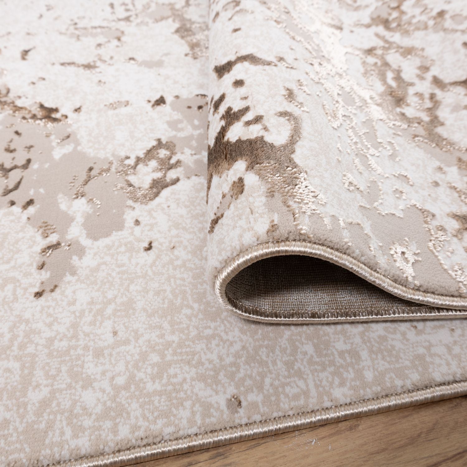 Beige Tapijt Laagpolig Vloerkleed Omid Premium Marble
