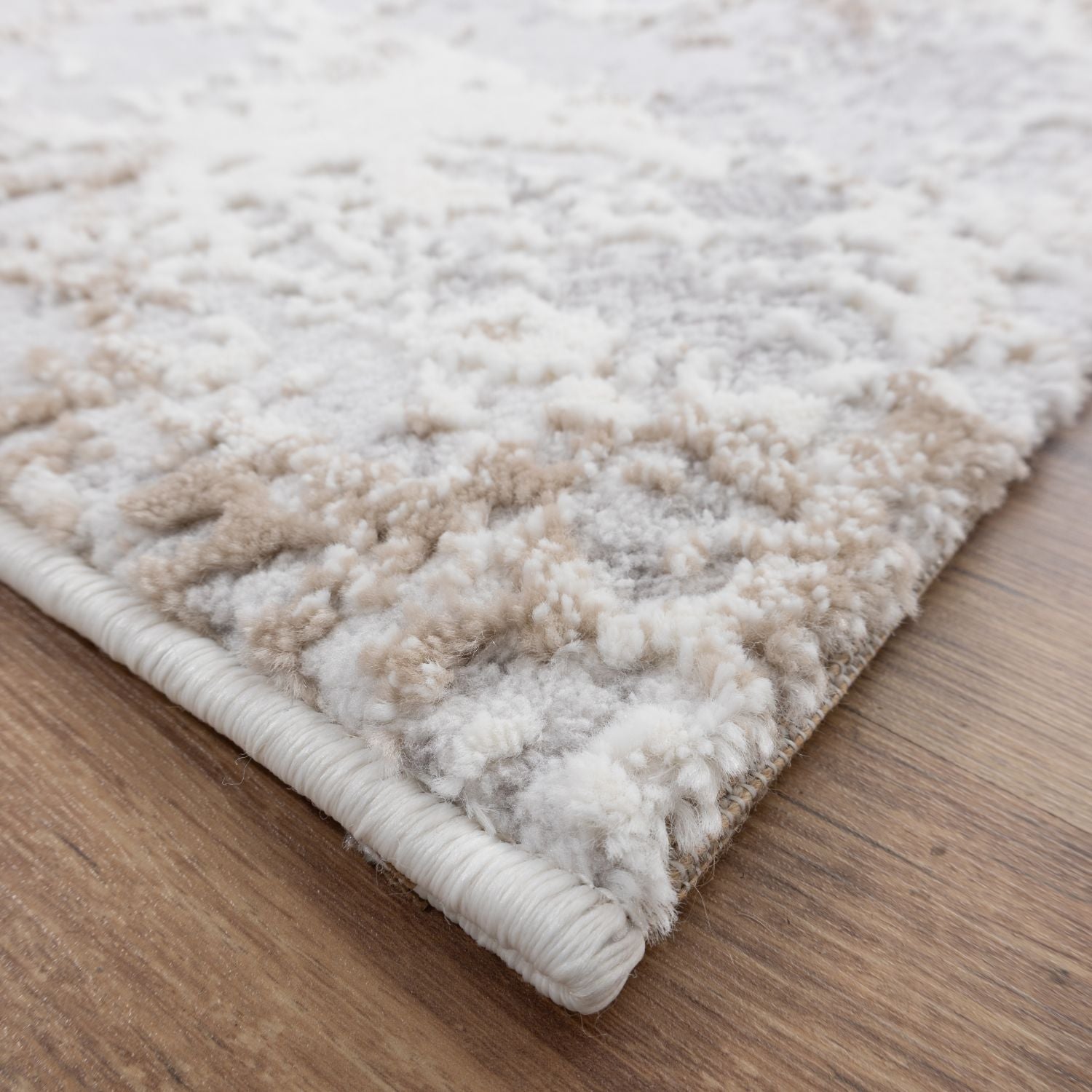 Beige Tapijt Laagpolig Vloerkleed Omid Abstract World