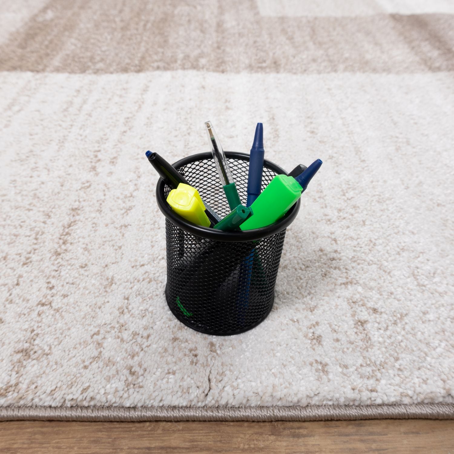 Crème Tapijt Laagpolig Vloerkleed Omid Premium Marble