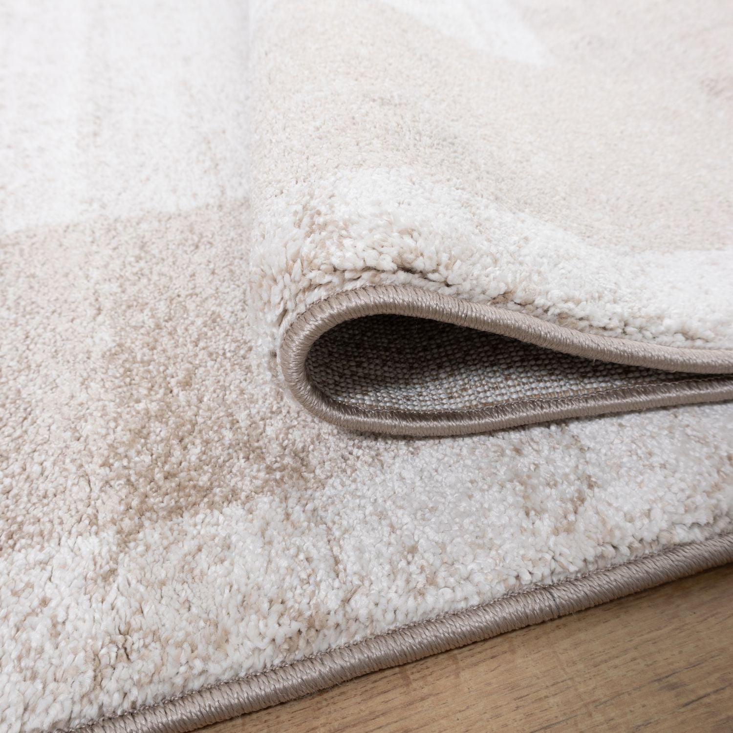 Crème Tapijt Laagpolig Vloerkleed Omid Premium Marble