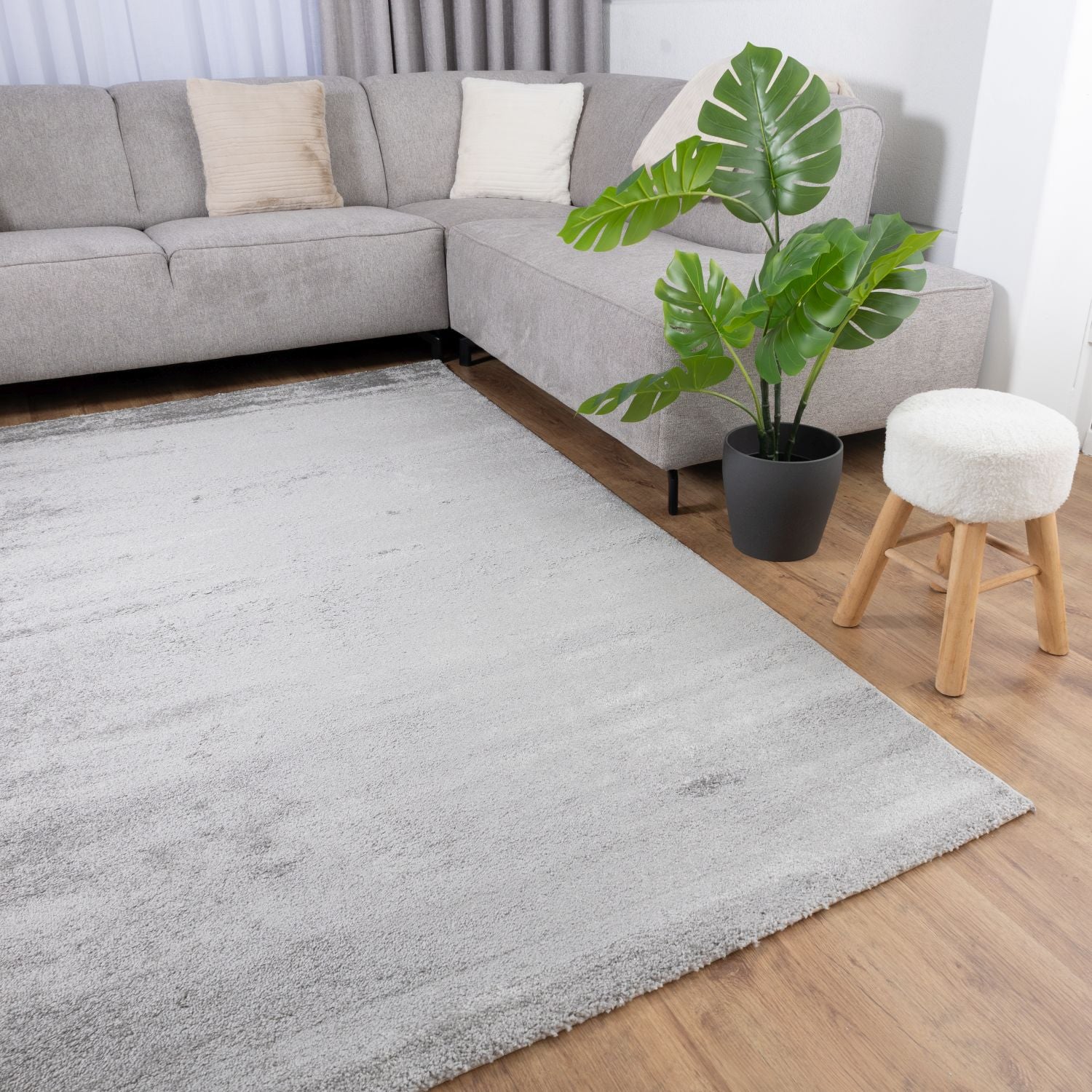 Grijs Tapijt Laagpolig Vloerkleed Omid Premium Marble