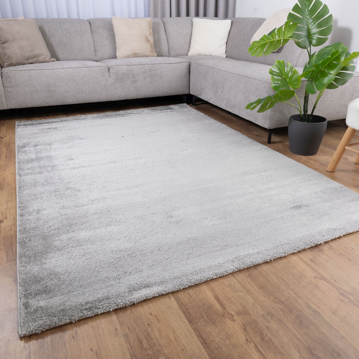 Grijs Tapijt Laagpolig Vloerkleed Omid Premium Marble