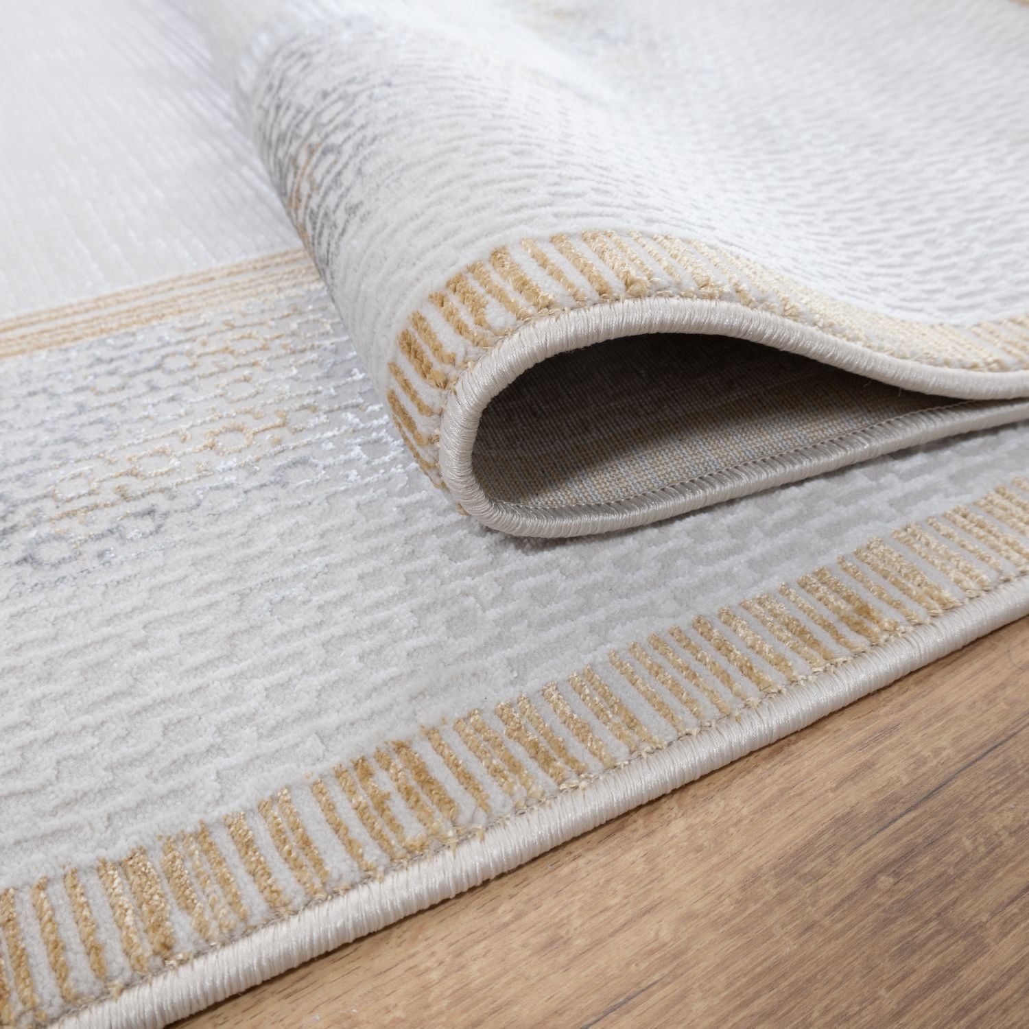 Grijs Tapijt Laagpolig Vloerkleed Omid Beige Essence