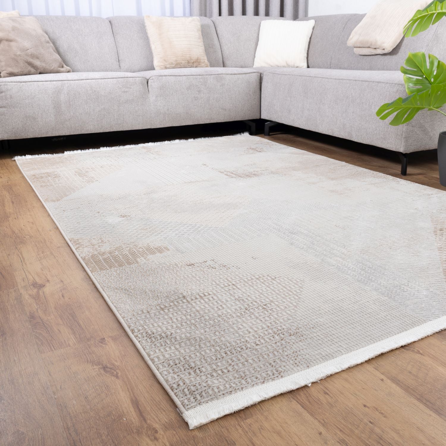Cremé Tapijt Laagpolig Vloerkleed Omid Beige Essence