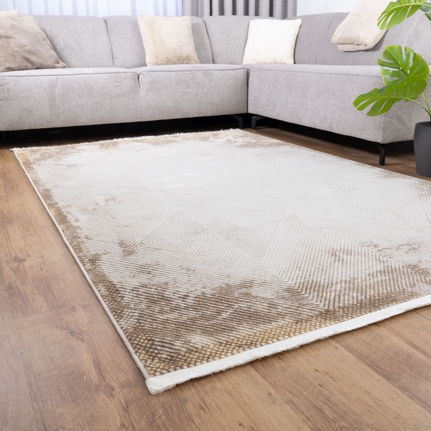 Cremé Tapijt Laagpolig Vloerkleed Omid Beige Essence