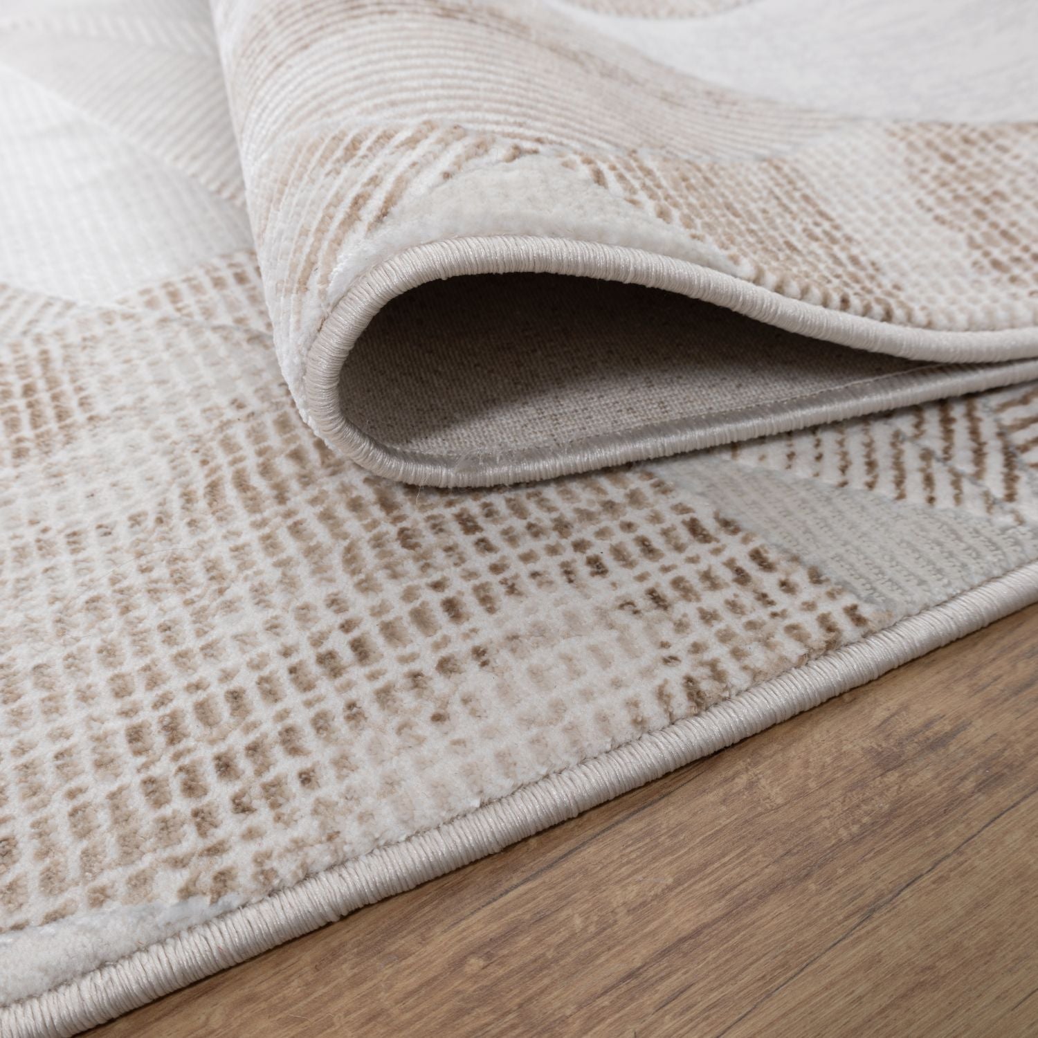 Cremé Tapijt Laagpolig Vloerkleed Omid Beige Essence