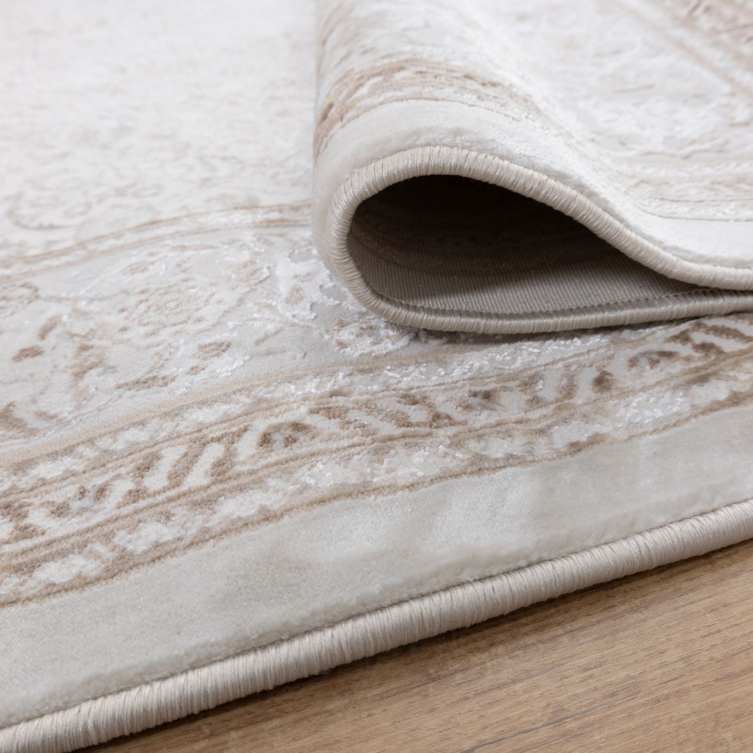 Cremé Tapijt Laagpolig Vloerkleed Omid Beige Essence