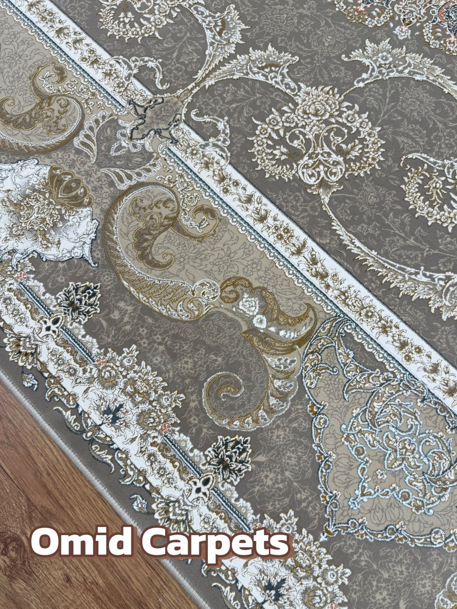 قالین 1500 شانه * Beige Tapijt Laagpolig Klassiek Vloerkleed - Omid Premium Classic Hand Look - 4,5 Miljoen punten/m²