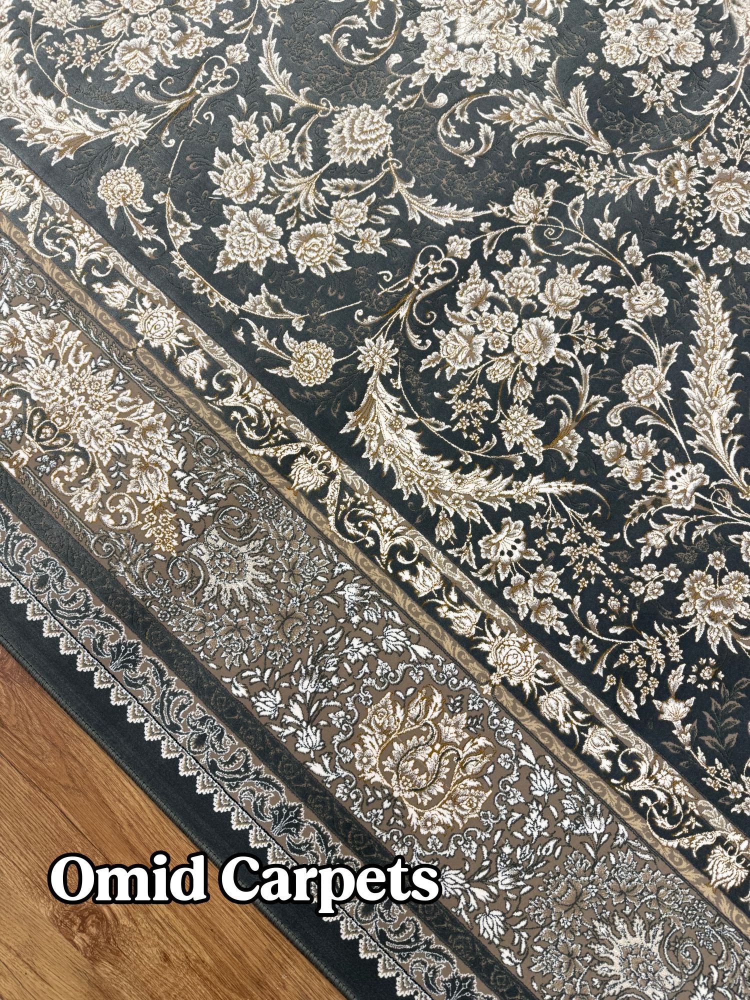 قالین 1500 شانه * DonkerGrijs Tapijt Laagpolig Klassiek Vloerkleed - Omid Premium Classic Hand Look - 4,5 Miljoen punten/m²