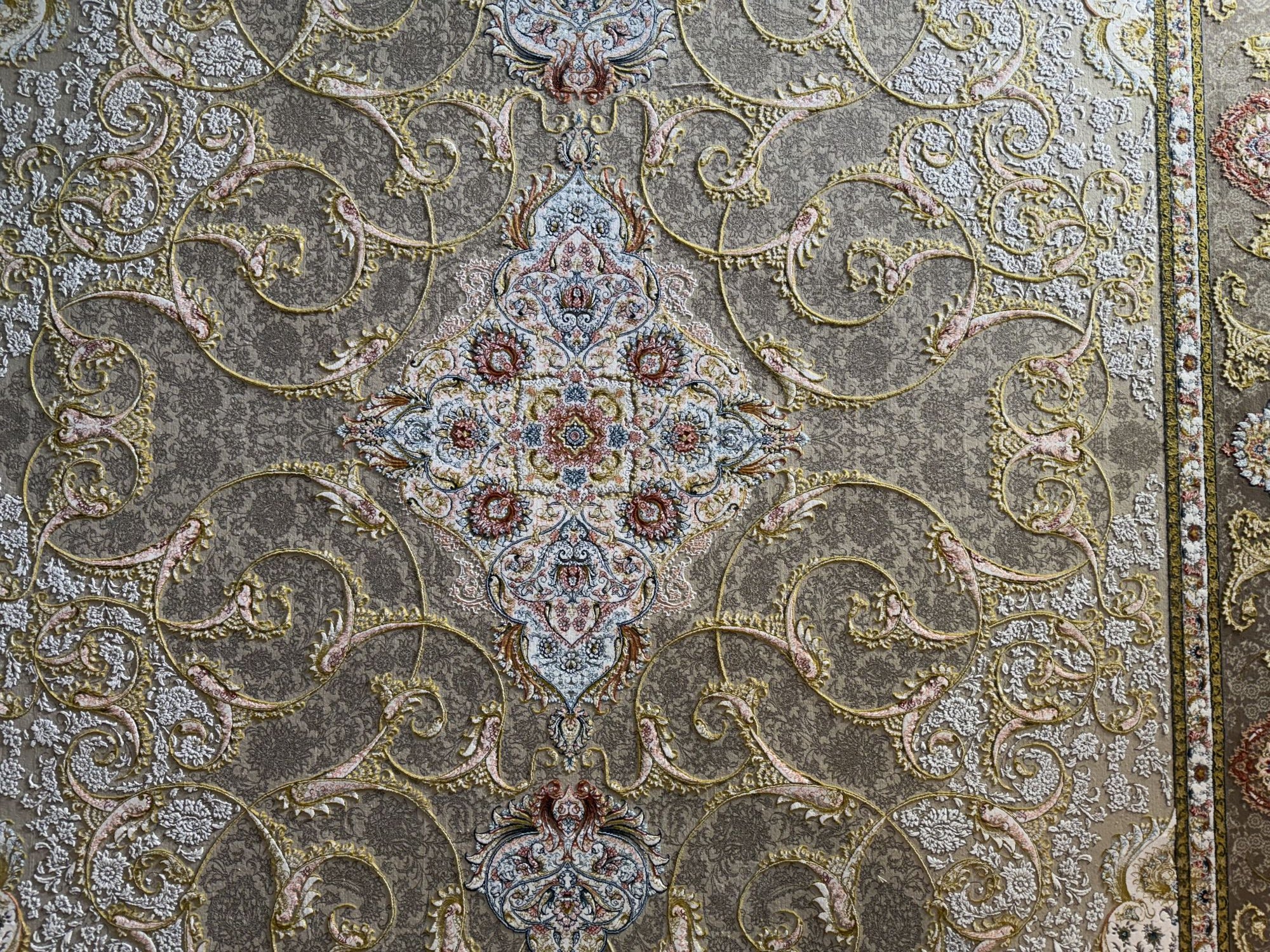 قالین 1500 شانه * Beige Tapijt Laagpolig Klassiek Vloerkleed - Omid Premium Classic Hand Look - 4,5 Miljoen punten/m²