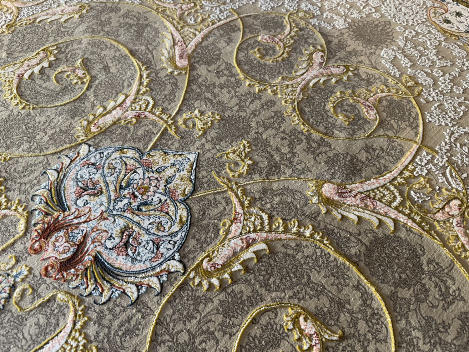 قالین 1500 شانه * Beige Tapijt Laagpolig Klassiek Vloerkleed - Omid Premium Classic Hand Look - 4,5 Miljoen punten/m²