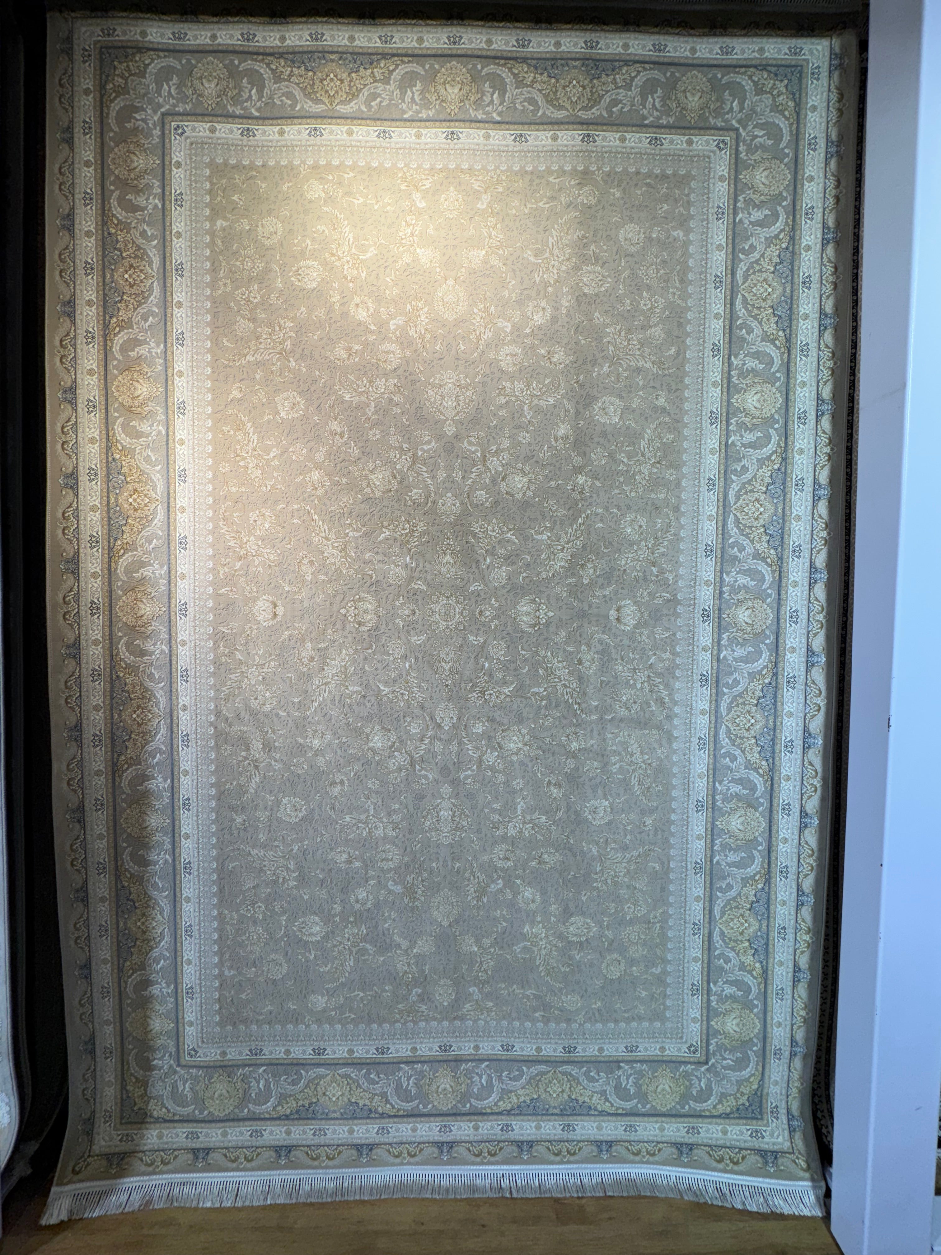 قالین 1500 شانه * Beige Tapijt Laagpolig Klassiek Vloerkleed - Omid Premium Classic Hand Look - 4,5 Miljoen punten/m² - Omid Carpets