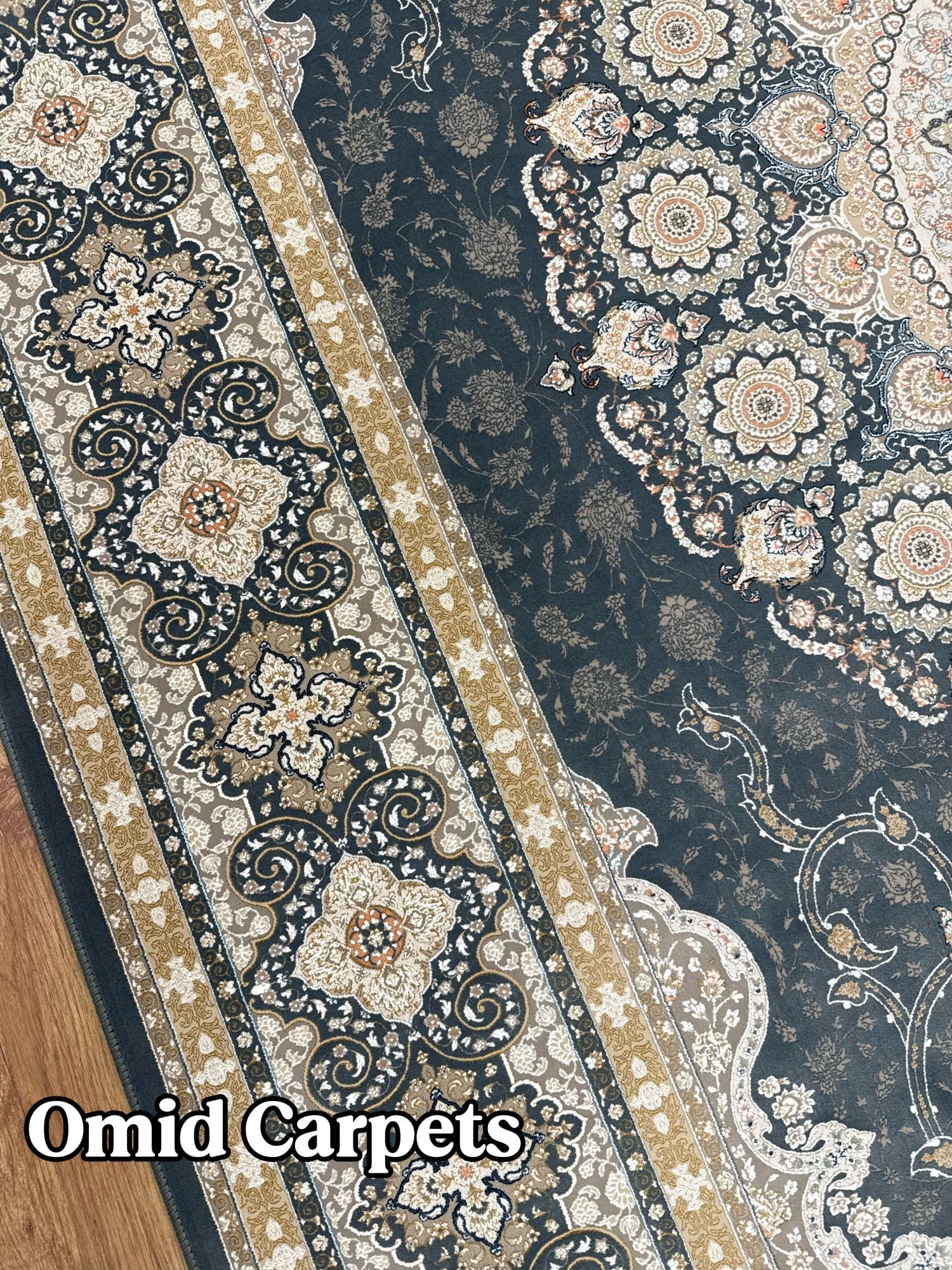 قالین 1500 شانه * DonkerGrijs Tapijt Laagpolig Klassiek Vloerkleed - Omid Premium Classic Hand Look - 4,5 Miljoen punten/m²