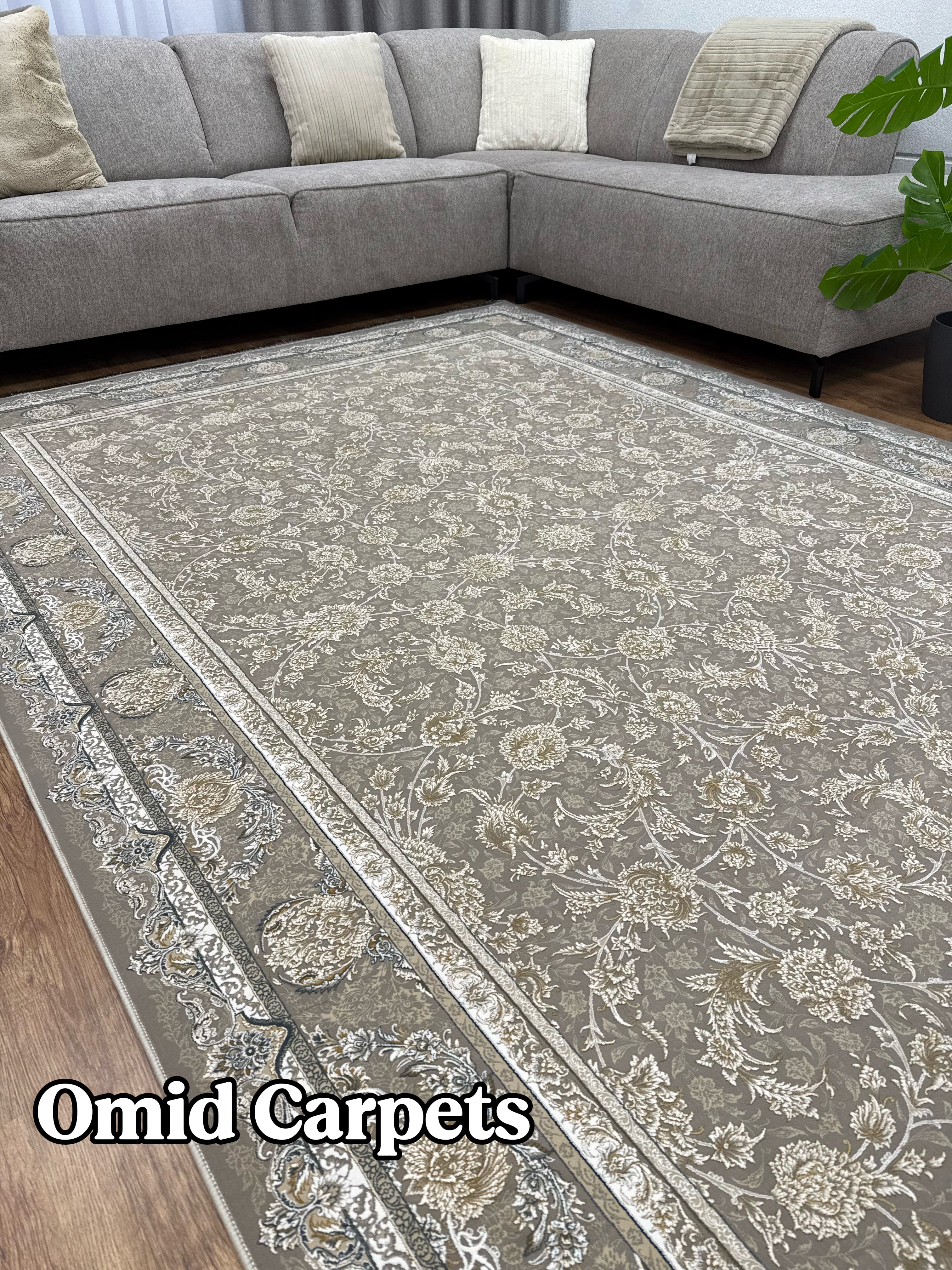 قالین 1500 شانه * Beige Tapijt Laagpolig Klassiek Vloerkleed - Omid Premium Classic Hand Look - 4,5 Miljoen punten/m²