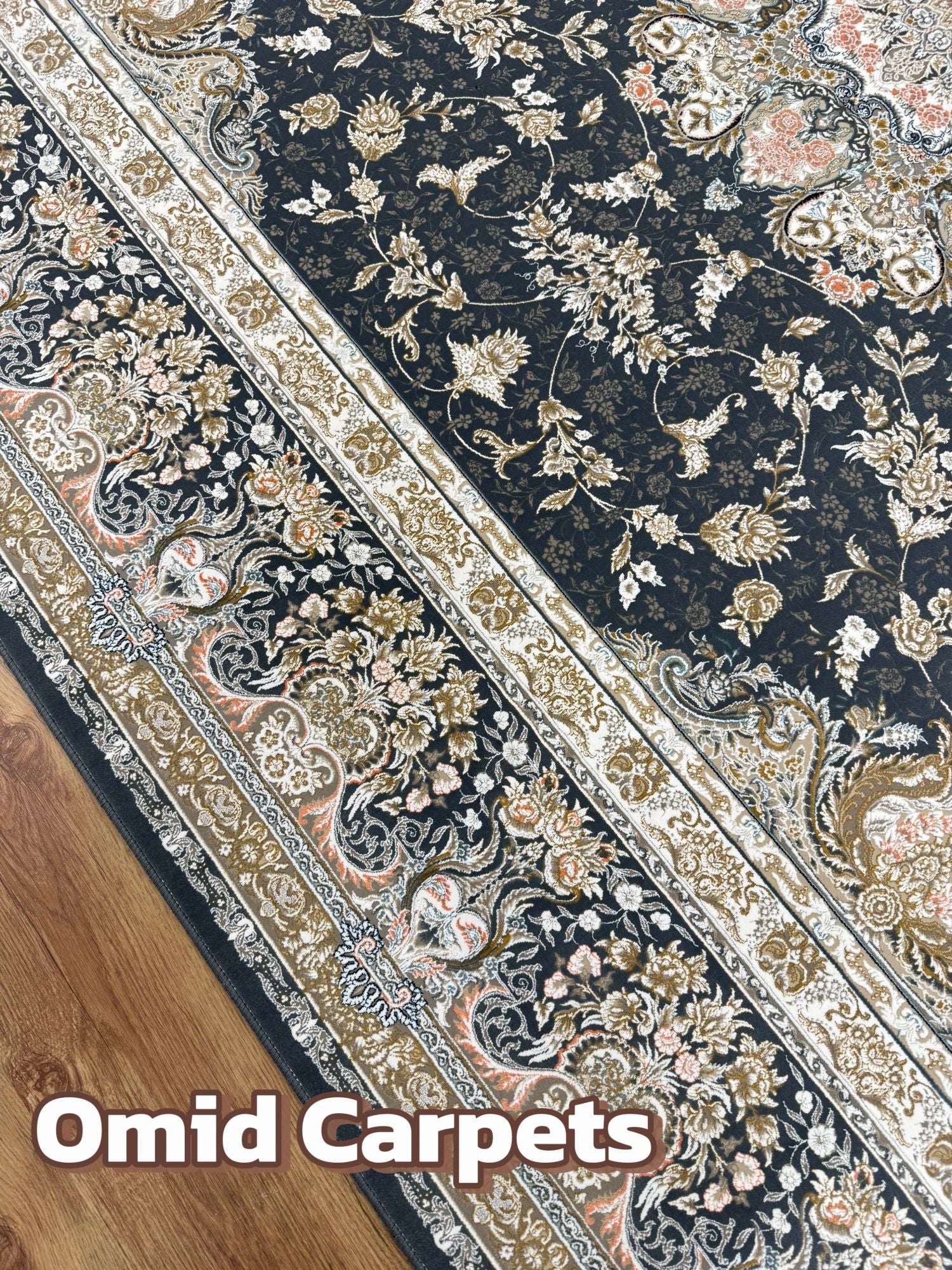 قالین 1500 شانه * DonkerGrijs Tapijt Laagpolig Klassiek Vloerkleed - Omid Premium Classic Hand Look - 4,5 Miljoen punten/m²