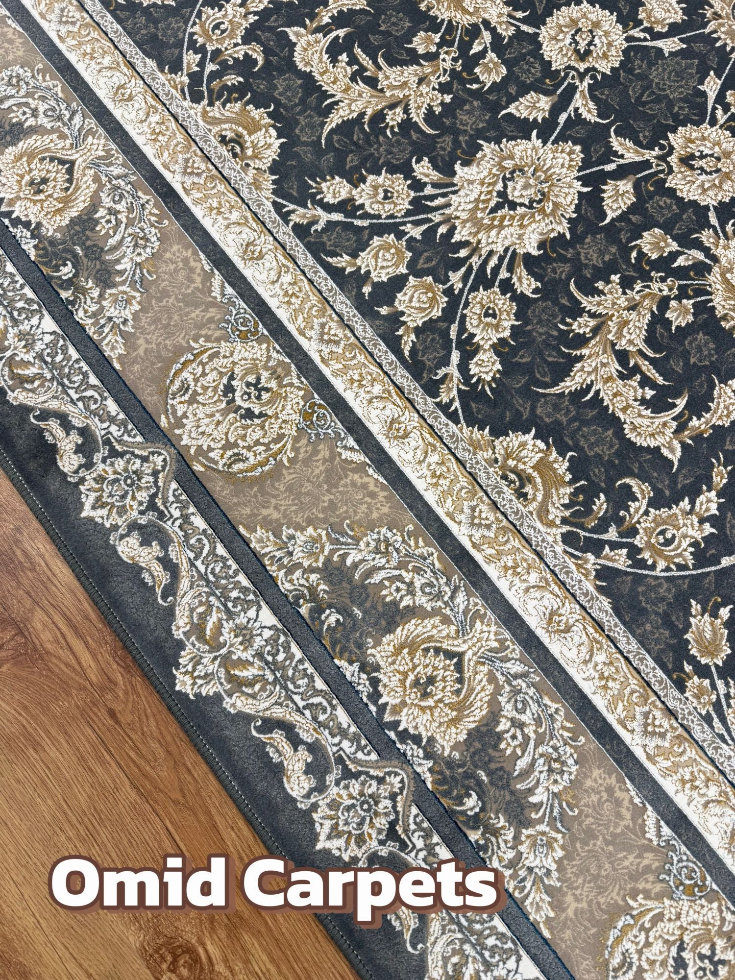 قالین 1500 شانه * DonkerGrijs Tapijt Laagpolig Klassiek Vloerkleed - Omid Premium Classic Hand Look - 4,5 Miljoen punten/m²