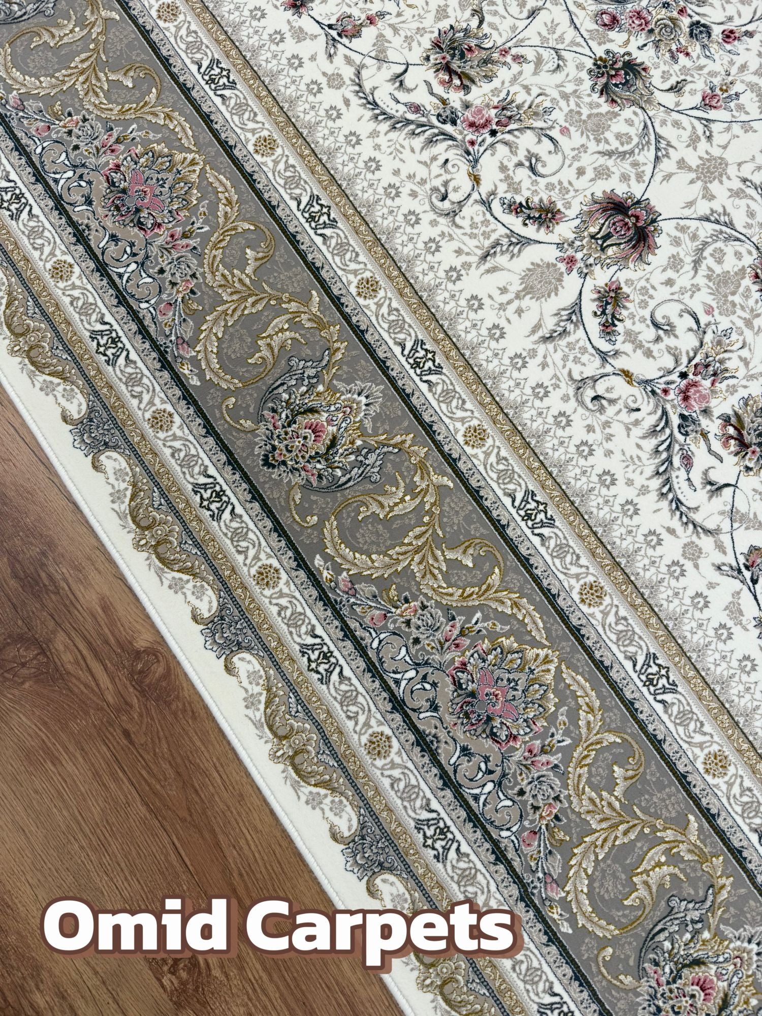 قالین 1500 شانه * Crème Tapijt Laagpolig Klassiek Vloerkleed - Omid Premium Classic Hand Look - 4,5 Miljoen punten/m²