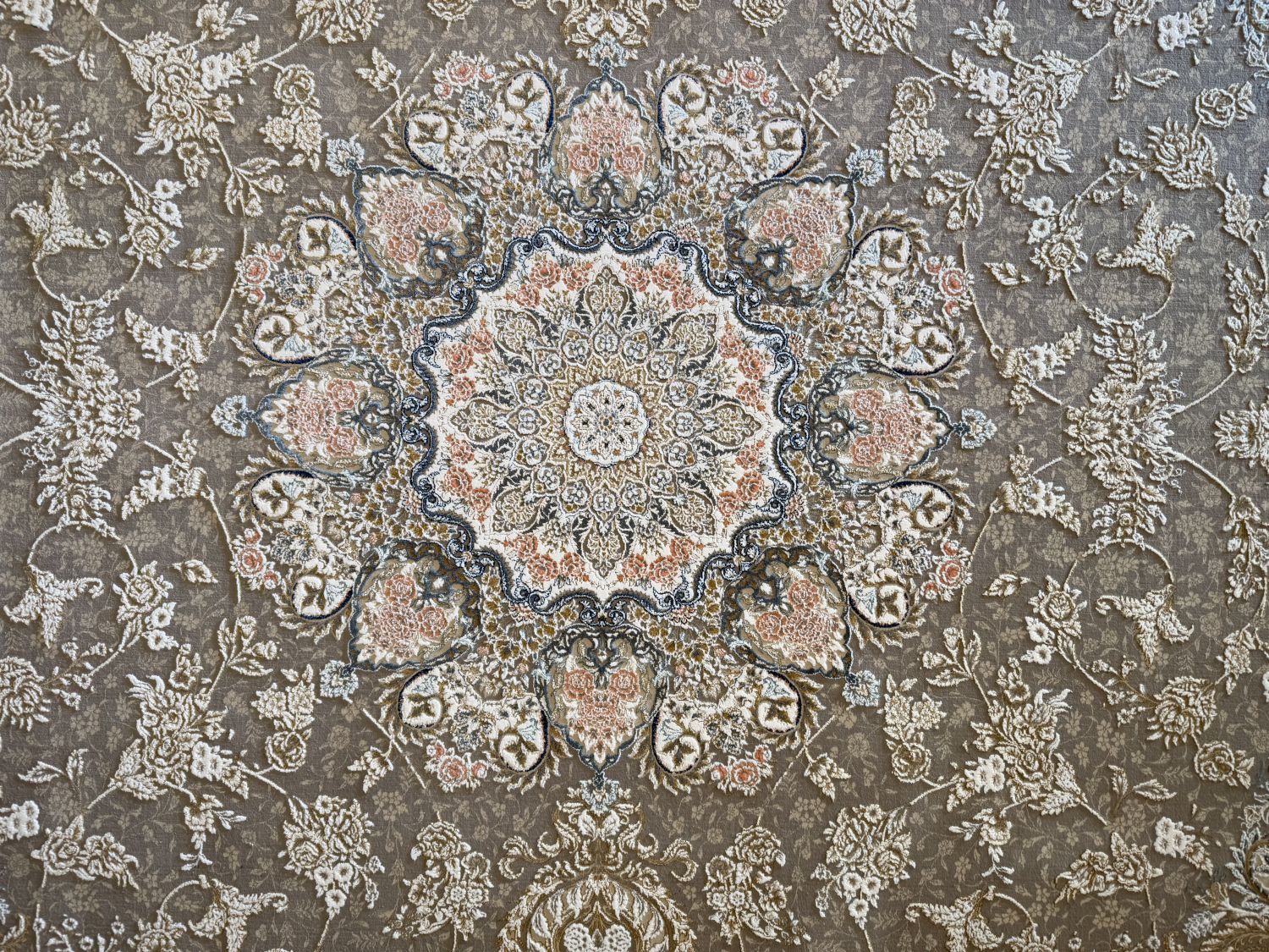 قالین 1500 شانه * Beige Tapijt Laagpolig Klassiek Vloerkleed - Omid Premium Classic Hand Look - 4,5 Miljoen punten/m²