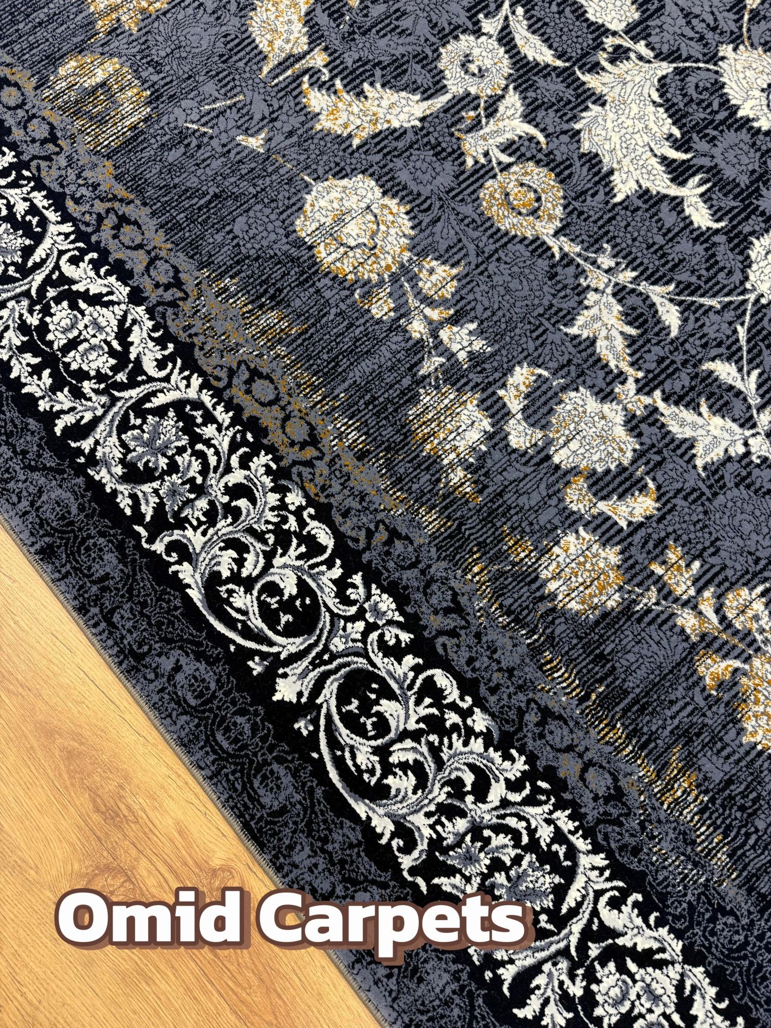 قالین ترکی * DonkerBlauw Tapijt Laagpolig Klassiek Vloerkleed - Omid Premium Classic
