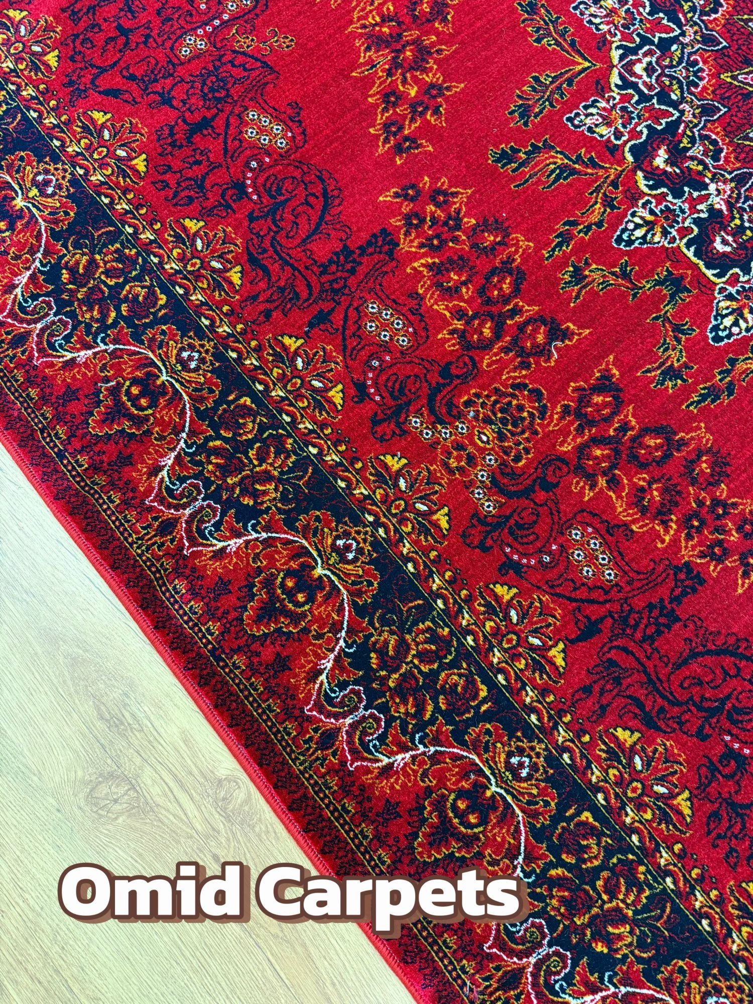 قالین ترکی * Rood Tapijt Laagpolig Klassiek Vloerkleed - Omid Premium Classic