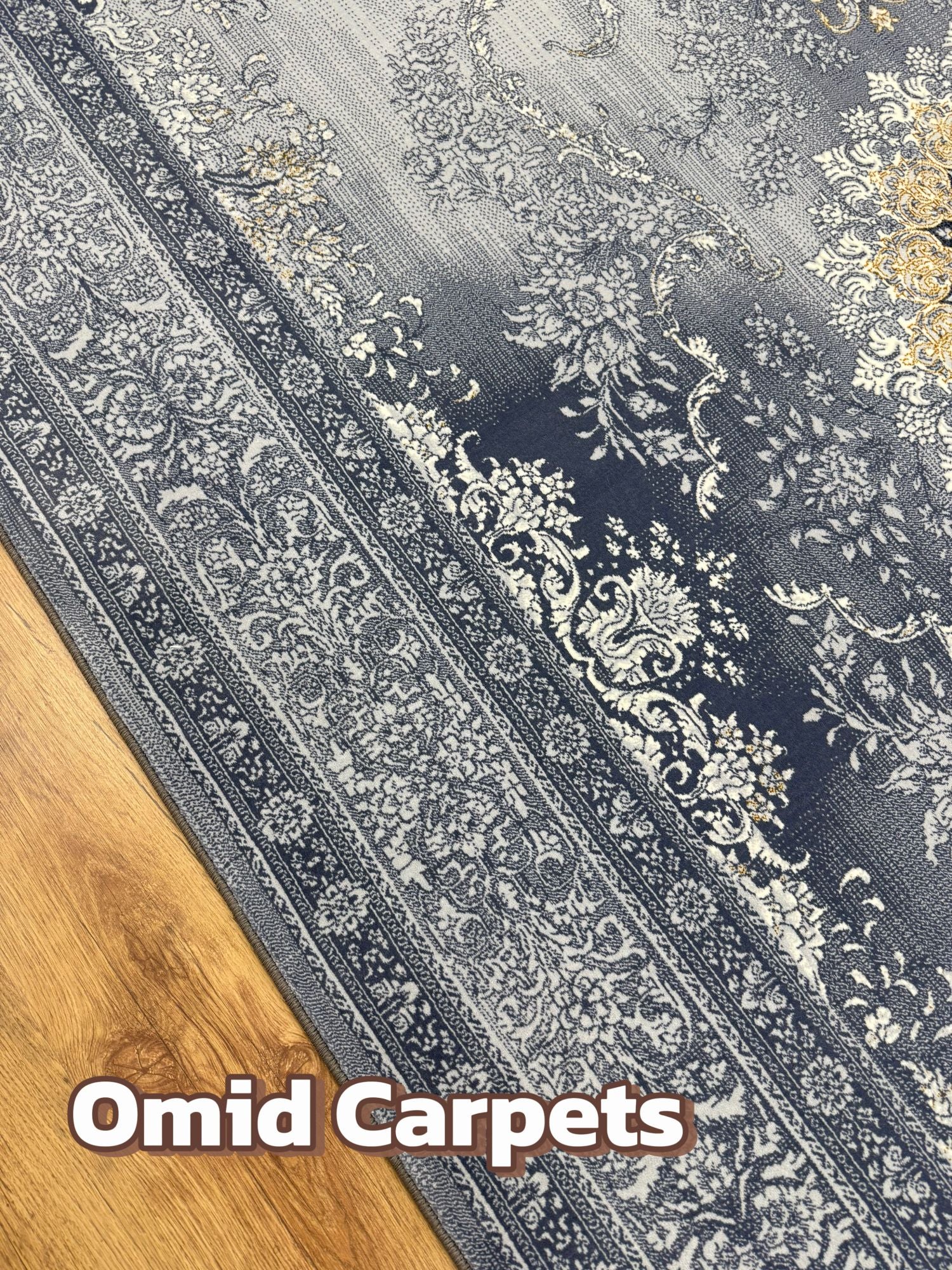 قالین ترکی * Grijs Tapijt Laagpolig Klassiek Vloerkleed - Omid Premium Classic