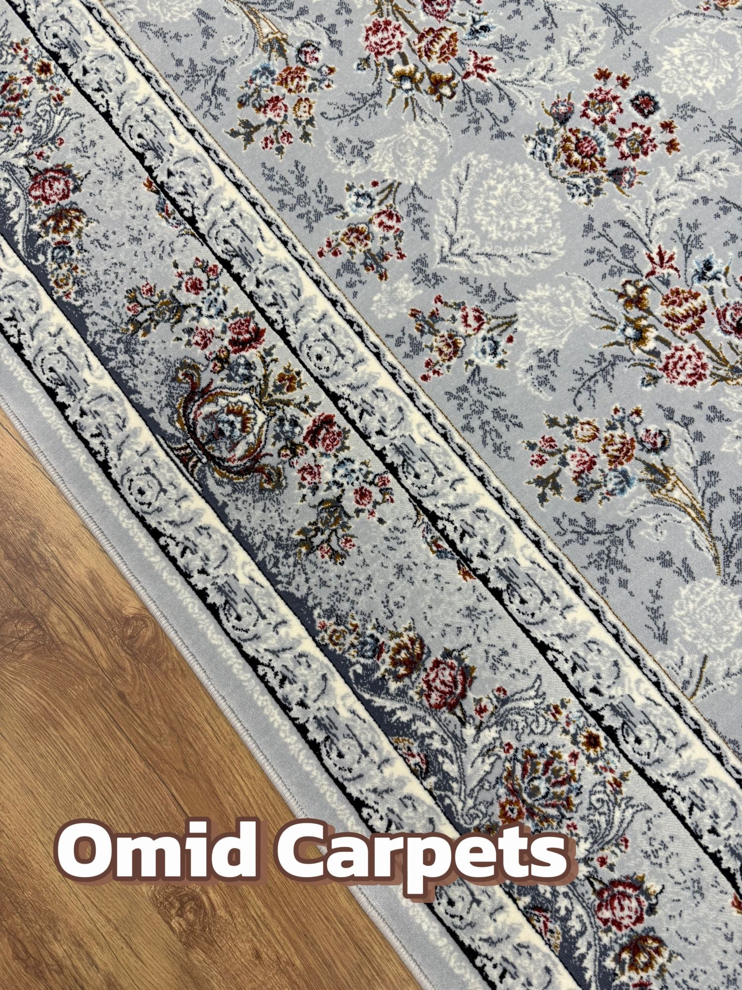 قالین ترکی * Grijs Tapijt Laagpolig Klassiek Vloerkleed - Omid Premium Classic