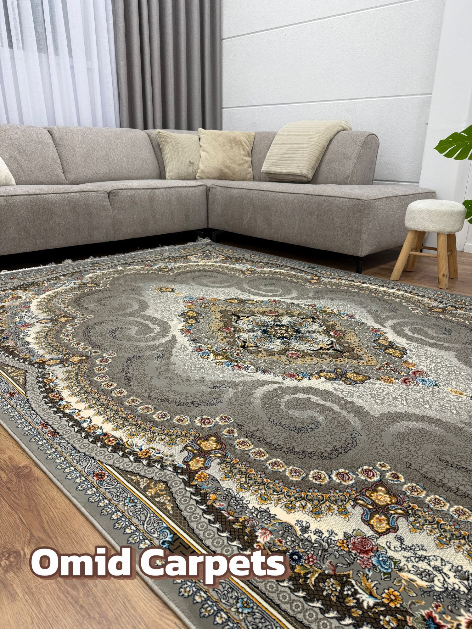 قالین 700 شانه * Grijs Tapijt Laagpolig Klassiek Vloerkleed - Omid Premium Classic - 1,5 Miljoen punten/m²