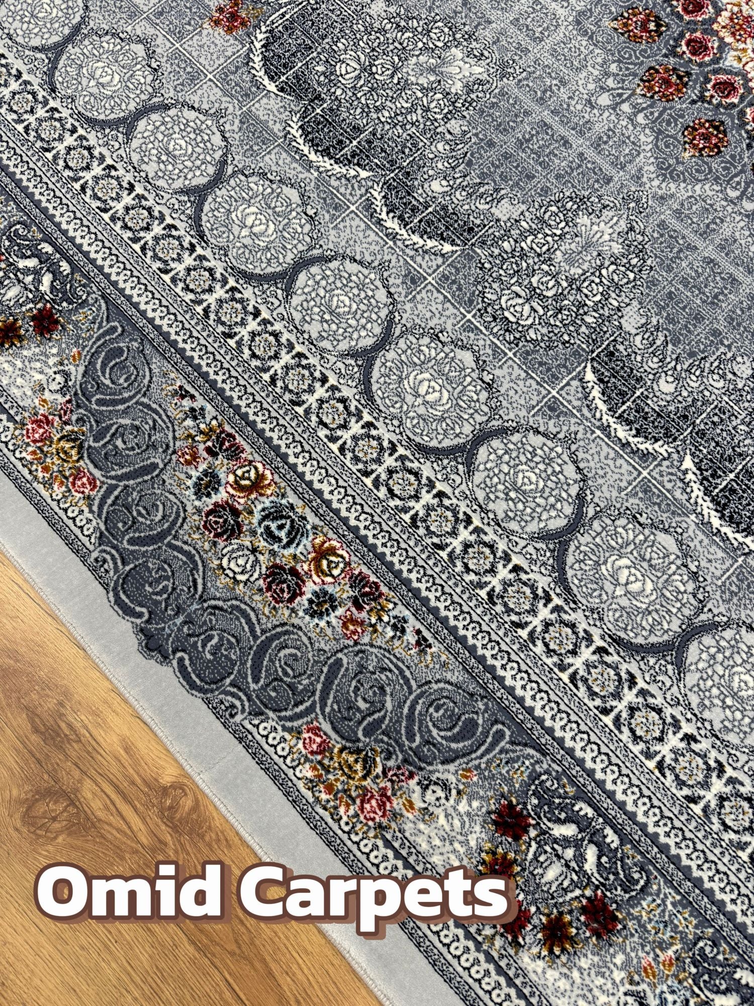 قالین ترکی * Grijs Tapijt Laagpolig Klassiek Vloerkleed - Omid Premium Classic